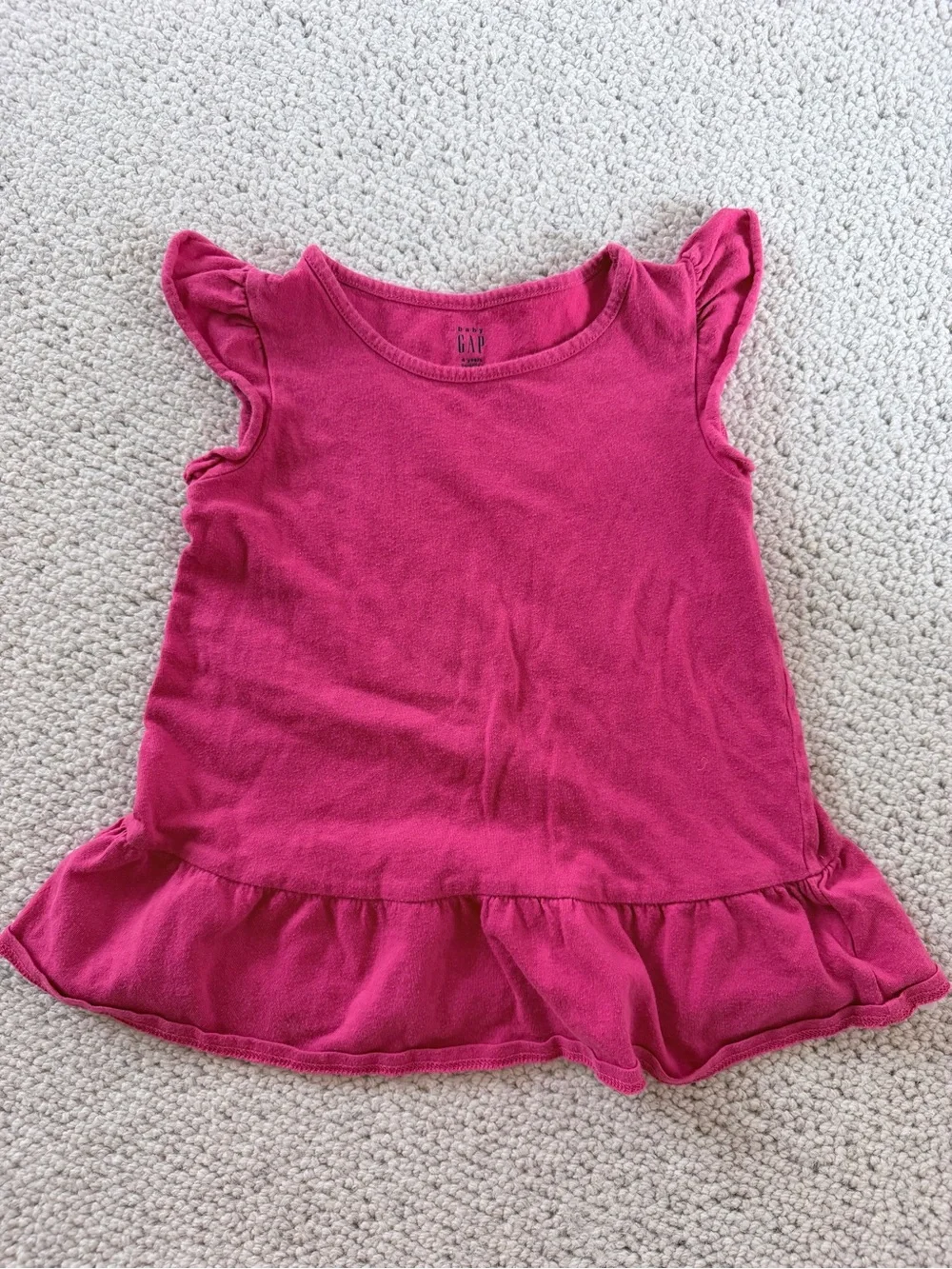 GAP Toddler Girls Magenta Pink Ruffle Tank Top